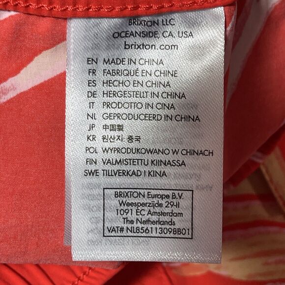 Brixton Voyage 18″ Aloha Red Hybrid Swim Shorts XL Trim Quick‑Dry DWR NEW - Picture 12 of 16